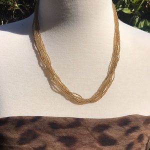 Golden Mini-beaded Necklace EUC!